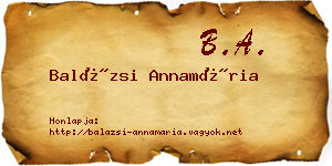 Balázsi Annamária névjegykártya