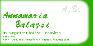 annamaria balazsi business card
