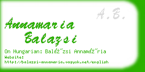 annamaria balazsi business card